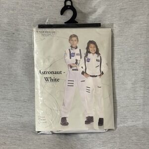NASA Astronaut Halloween Costume‎ Kids Medium 6-8 White Space Suit Commander